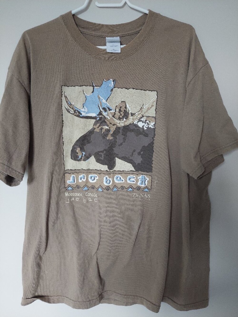 Zenas Design Men's XL T-shirt "Moosonee, Canada" Moose Cotton Vintage 90's
